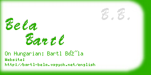 bela bartl business card